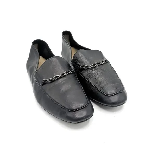 Naturalizer Black Leather Loafers w Chain Detail | Quiet Luxury Fall Capsule - Picture 5 of 16